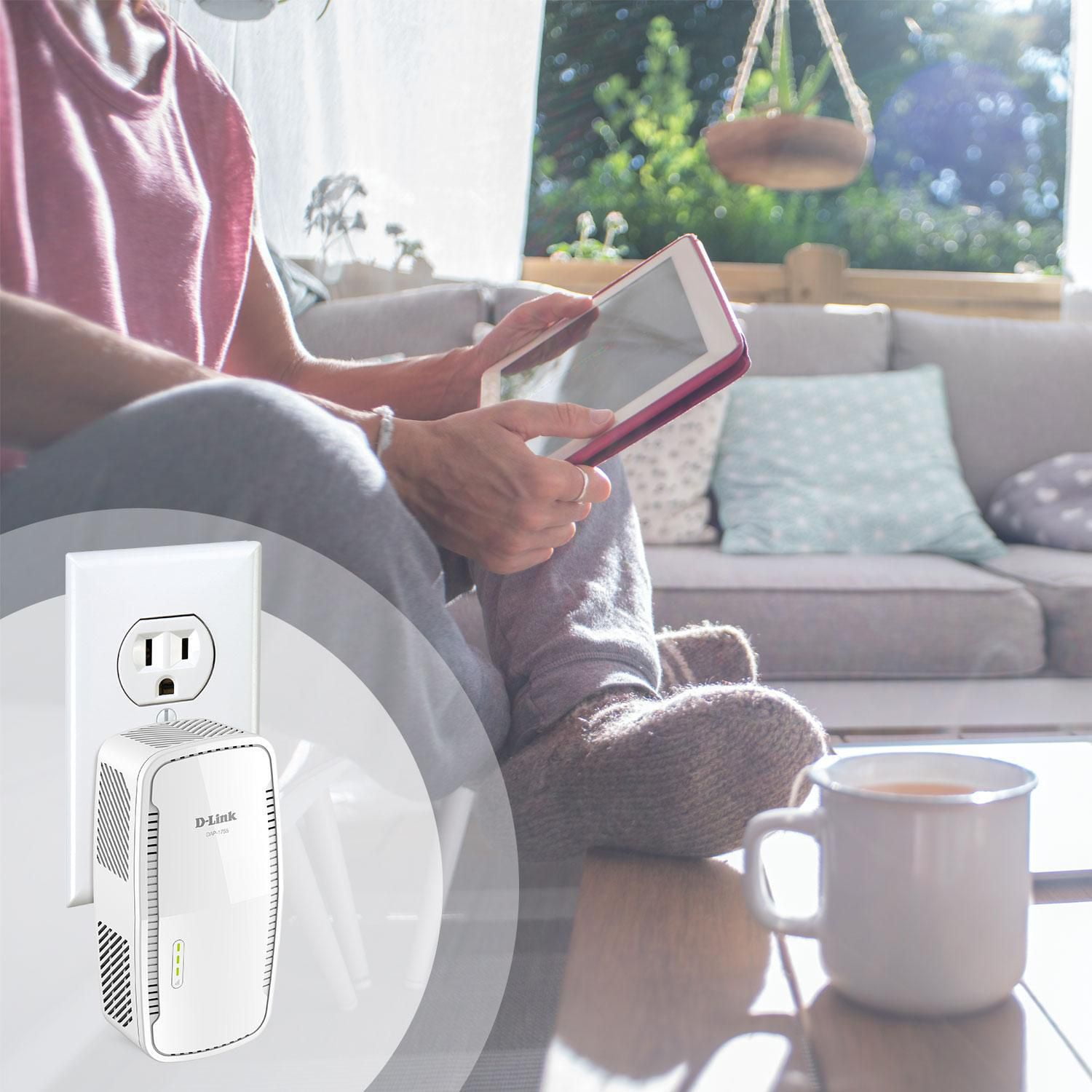 D-Link AC1750 Mesh Wi-Fi Range Extender, Eliminate Wi-Fi deadzones