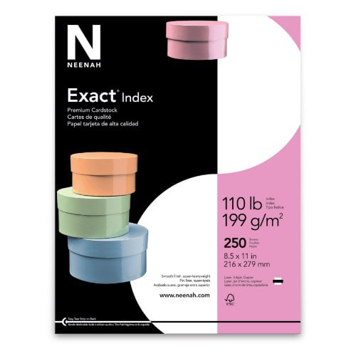 8.5 x 11 Inches Neenah Exact Index 94 Brightness White 110 lb 250 Sheets 