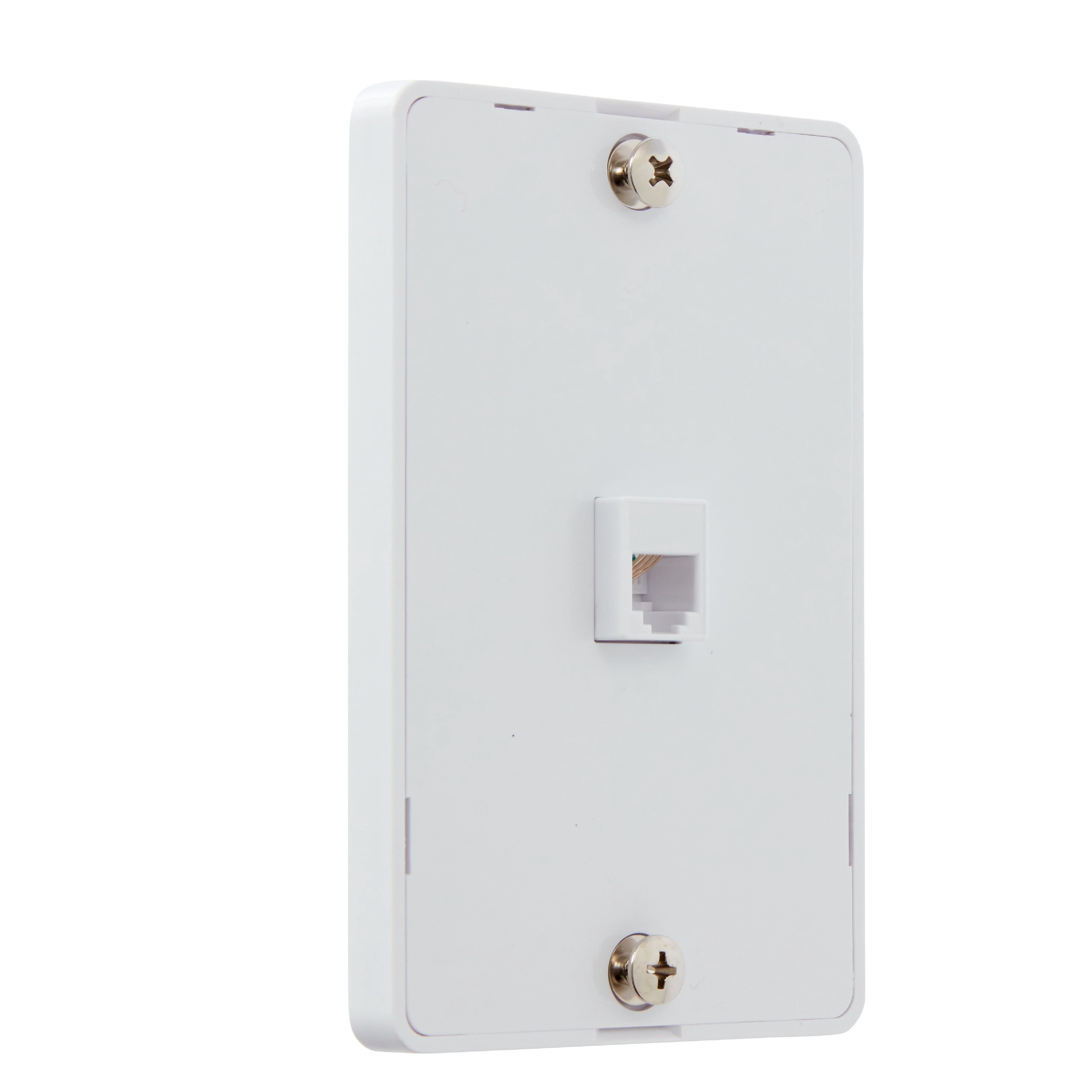 Newhouse Hardware 1-port Telephone Jack for Phones Mounted on a Wall, 6P4C, for RJ11 Connection, Single Gang, 5-Pack, White