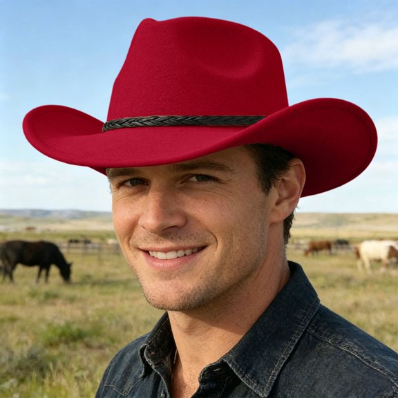 Qicasul Cowboy Hat for Women and Men Western Cowboy Cowgirl Hat Wide Brim Belt Buckle Retro Hats