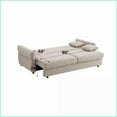 thumbnail image 2 of Haran Stylish Fabric Pull-Out Sleeper Sofa with Storage - Queen-Sized Bed - Living Room | Beige | Solid Wood Frame | Loose Back, 2 of 17