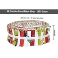 thumbnail image 6 of Soimoi 40Pcs Block Print Precut Fabrics Strips Roll Up 1.5x42inches Cotton Jelly Rolls For Quilting - Green, 6 of 9