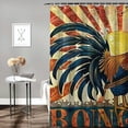thumbnail image 2 of BCIIG Rooster Sunrise Folk Art Bathroom Decor Set with Hooks Polyester Fabric Shower Curtain Set 60x72, 2 of 7