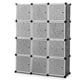 thumbnail image 1 of Costway Organizador de Almacenamiento de 12 Cubos, Zapatero Modular de Plástico, Estantes de Almacenamiento de Cubos Apilables con Puertas, Armario de Cubos para Dormitorio/Sala de Estar/Entrada,Negro, 1 of 4