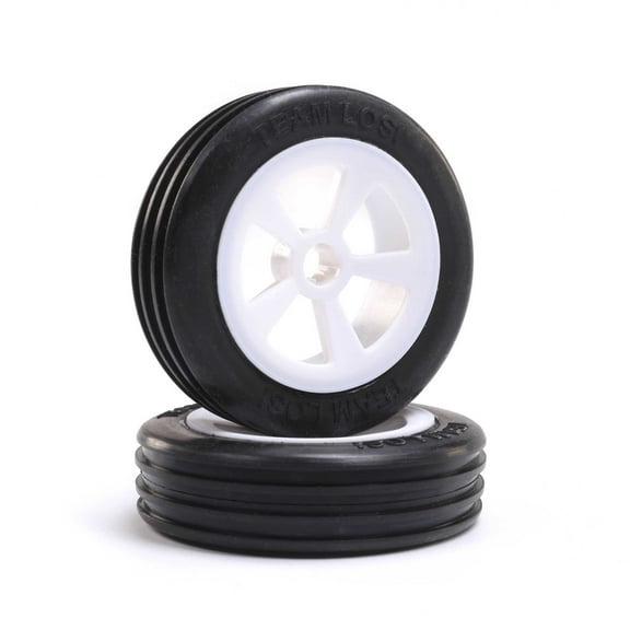 Losi Rib Front Tire Mounted White 2 Mini JRX2 LOS41021 RC Tire