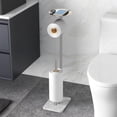 thumbnail image 1 of Feilern Soporte Para Papel Higiénico Para Baño, Dispensador De Papel Higiénico, 4 Rollos De Reserva Con Estante De Almacenamiento Superior Para Teléfonos Móviles, Billetera Y Más (Cepillo De Mármol Ní, 1 of 5