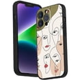 thumbnail image 1 of Compatible with iPhone 14 Pro Phone Case, Faces Abstract 101 Case Men Women, Flexible Silicone Shockproof Case for iPhone 14 Pro, 1 of 1