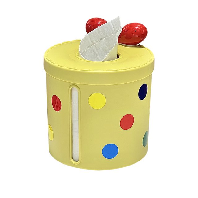 Funda de caja de pañuelos de plástico redonda colorida para baño doméstico