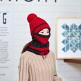 thumbnail image 4 of Clearance! Hassda Womens Winter Hat 3PCS Womens Winter Scarf Set Thickend Knitted Hat Scarf Face Cover Outdoor Winter Hats for Women Knit Hats for Women Red, 4 of 6