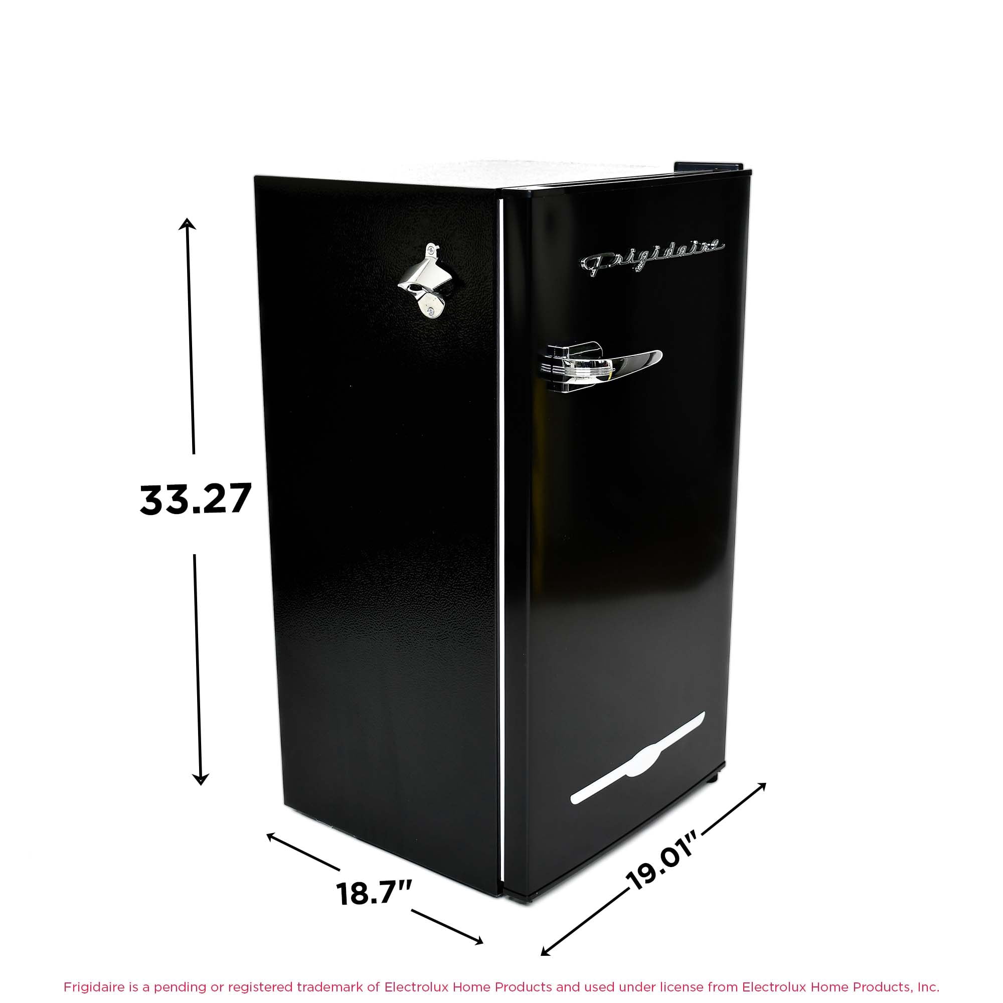 Frigidaire 3.2 Cu. ft. Retro Compact Refrigerator with Side Bottle Opener EFR376, Black