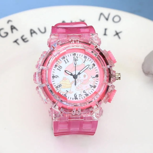 Sanrio Kuromi Cinnamoroll My Melody reloj electrónico luminoso, correa Flexible precisa, cómodo regalo para el Día de los niños