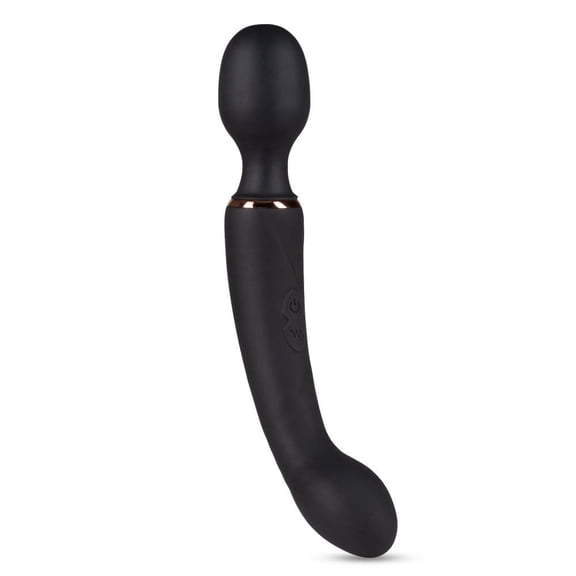 Eden Dual Motor Rechargeable Silicone Massage Wand Black 9.5 Inch