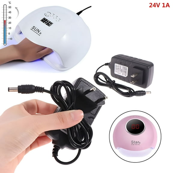 HIBIBUD 24V 1A Power Supply Adapter Charger 24W UV LED Lamp Nail Dryer Nail Art Tools