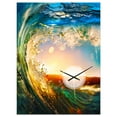 thumbnail image 2 of DesignArt Horloge Murale Grande Vagues Colorées de l'Océan Tombant, 2 of 3