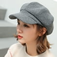 thumbnail image 5 of D-GROEE Women Beret Newsboy Hat British Style Wool Cap Classic Autumn Spring Winter Hats, 5 of 7
