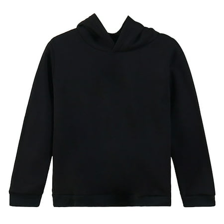 Coerni Kids Brushed Fleece Hoodie Pullover Boys Girls Soft Hooded Basic Solid Sweatshirt Classic Cotton Hoodie Casual Pullover
