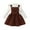 0-Brown264, variant on Kiijoy Fall Girls Outfits 2 Piece Long Sleeve Ribbed Top Pinafore Dress Set, Sizes 12-18 Months
