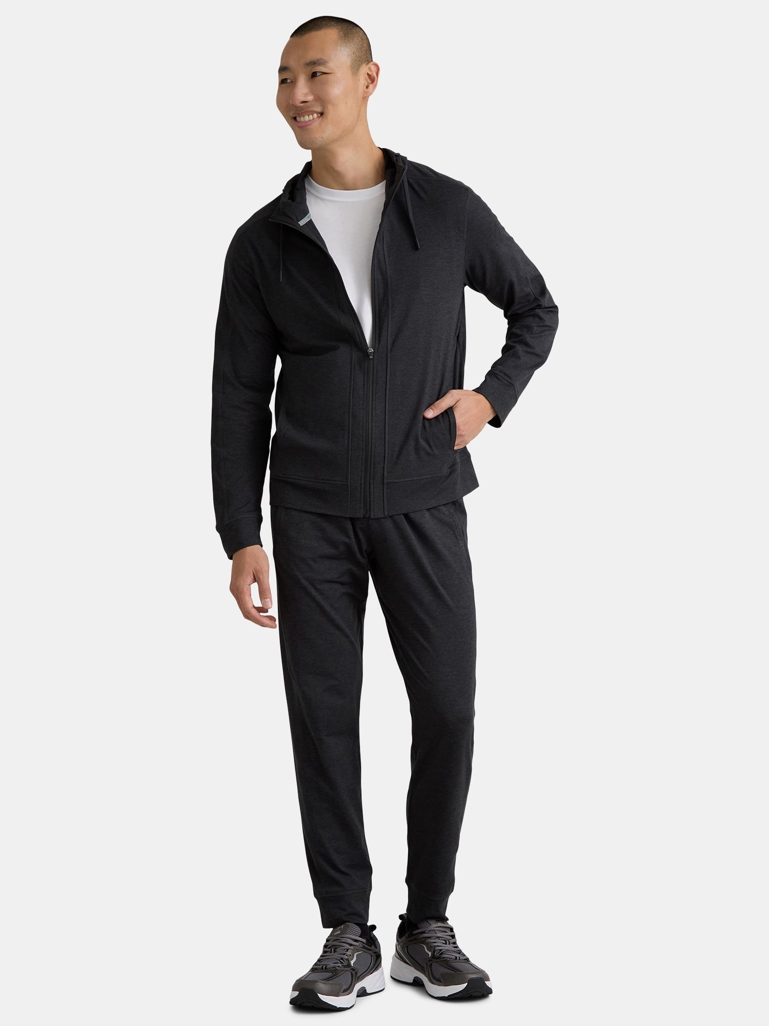Athletic Works Men's and Big Men's ButterCore Soft Full Zip Hoodie, Sizes S-3XL