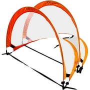 F1TNERGY Pop up Soccer Goal 2 Premium Durable Orange Portable Nets & Free Carrying Bag