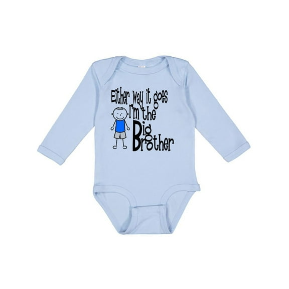 Inktastic Either Way It Goes, I'm the Big Brother Boys Long Sleeve Baby Bodysuit