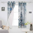 thumbnail image 3 of Blue Coastal Christmas Blackout Curtains | Light Blocking Print Window Curtains, Xmas Tree Nautical Starfish Vintage Thermal Insulated Window Drapes for Living Room Kitchen (2 Panels, 55"W x 39"L), 3 of 7