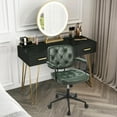 thumbnail image 4 of Silla de Oficina Ergonómica con Respaldo Medio, Apoyabrazos, Tapizado en Cuero PU, Ajustable en Altura, Color Verde, 4 of 7