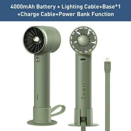 

Baseus Handheld Fan USB Rechargeable Small Desk Fan Portable Cooling Cooler Fan For Travel Mini Fan Handy Fan With Power Bank