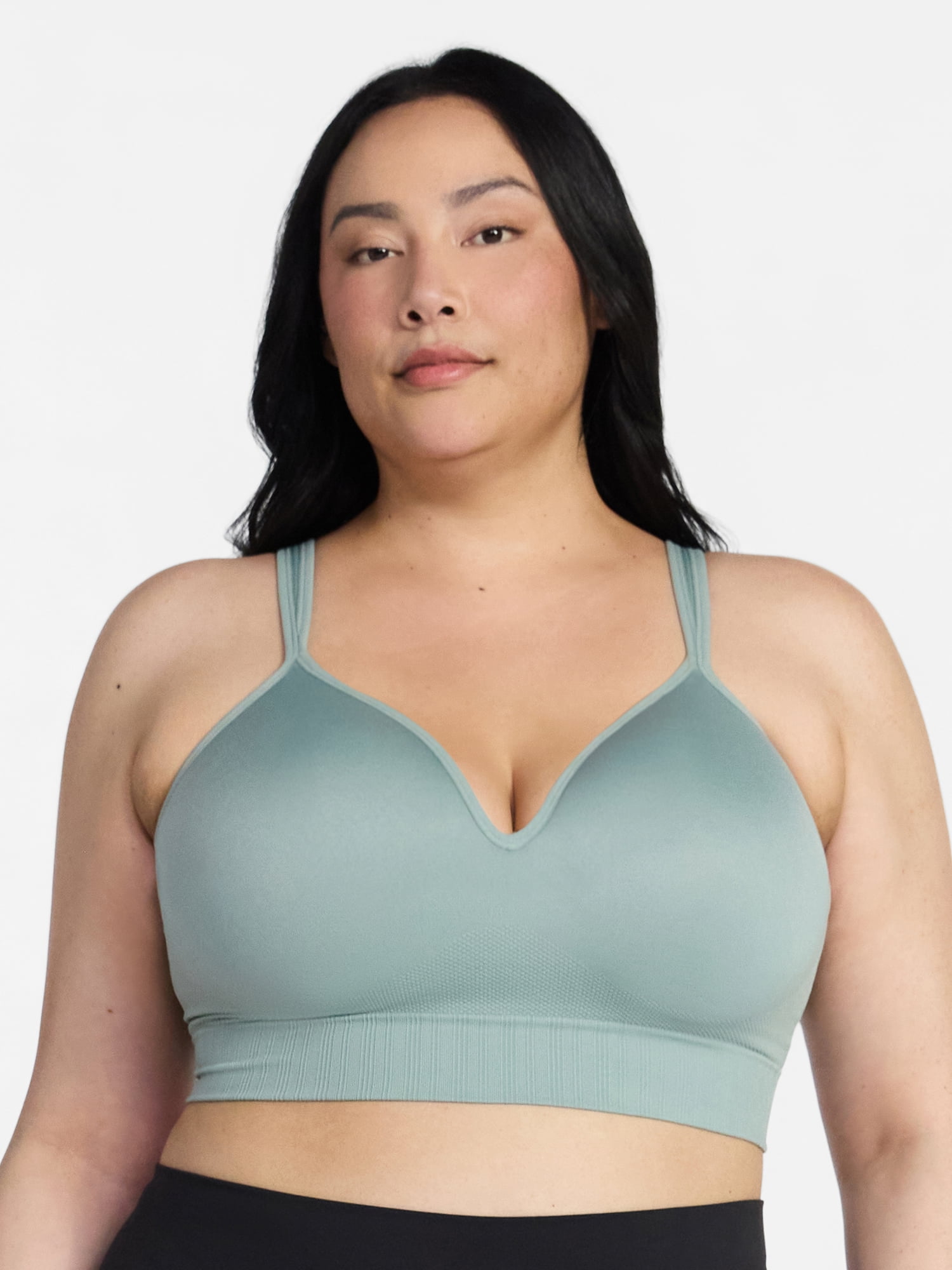 Avia Women's Medium Support Molded Plunge Sports Bra, Sizes S-XXXL