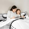 thumbnail image 5 of Feelyou Golf Print Child Full Size Comforter Sets, Modern Sports Lover Bedding Comforter Set, White Grey Cartoon Theme Reversible Bedding Sets, Microfiber Bedroom Decor, 3-Piece, 5 of 8