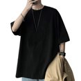 thumbnail image 3 of Hombres Camiseta de Manga Corta Patrón Impreso Suelto Cómodo Moda Hombre Camiseta de Manga Corta Negro XL, 3 of 12