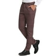 thumbnail image 5 of Lars Amadeus Men's Business Plaid Lightweight Regular Fit Flat Front Checked Pants, 5 of 6