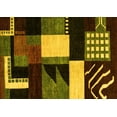 thumbnail image 1 of Ahgly Company Machine Washable Indoor Rectangle Oriental Yellow Modern Area Rugs, 5' x 7', 1 of 4