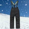 thumbnail image 2 of uvwlwu Boys All Weather Insulated Windproof Thermal Snowsuit Ski Jacket Pants Outdoor Winter Adventure Gear For Kids Youth(Black,5-6 years), 2 of 5