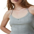 thumbnail image 2 of Women Lace Trim  Tops Solid Color/Print Tie-Up Halter Neck Sleeveless Vests Summer Slim Fit, 2 of 4