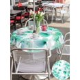 thumbnail image 5 of Outdoor Tablecloth with Umbrella Hole for Patio/Picnic/Party/Camping, Spring Flowers Waterproof Table Cloth Round Cover Washable, Green Blossom Watercolor Botanical Florals (Dia 60"), 5 of 8