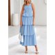 thumbnail image 3 of Vestido PRETTYGARDEN para mujer, verano 2025, sin mangas, midi, azul claro, 3 of 9