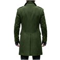 thumbnail image 4 of Trench Coat Men Vintage Double Breasted Winter Wool Blend Lapel Medium Long Jackets Business Long Regular Fit Warm Outfits, 4 of 4