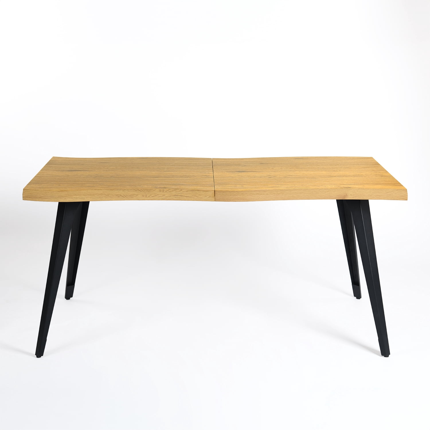 Homy Casa Writing Desk, 63 inch Wave-Edge Large Office Computer Work Study Table Metal Legs for Student Teacher Home Bedroom, Natural