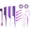 purple, variant on 12Pcs Hair Styling Comb Set, Includes Row Salon Teasing Brushes, Double Sided Hair Edge Brush, Rat Tail Combs, Duckbill Clips for Women, Hair Loop