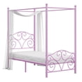 thumbnail image 3 of VECELO Twin Bed Frame, Canopy Bed with Metal Headboard and Footboard, No Box Spring Needed, Purple, 3 of 8