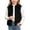 Black, variant on Girls Fleece Vest with Pockets Turtleneck Warm Full Zip Casual Kids Fall Winter Outwear Navy 10