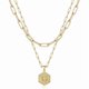 thumbnail image 1 of Chenchen Easter Gifts for Women Girls Easter Basket Stuffers, 14K-Gold-Plated Initial Necklaces for Women Cute Hexagon Letter Initial Necklace Layered Necklaces for Womens Teen Girl Gifts, 1 of 1