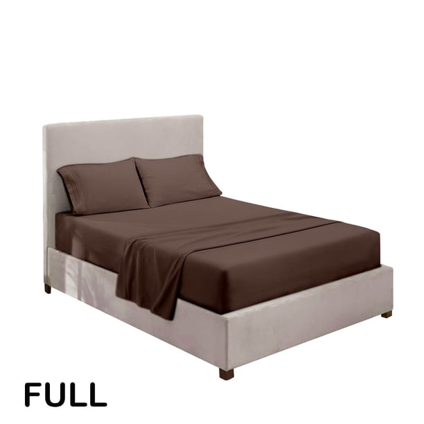 Juego de ropa de cama para el hogar Sábana de cama Funda de colchón Funda de almohada Juego de ropa de cama de poliéster de color sólido, Café, Completo, 4pcs / set Vogacara HA6267-22B