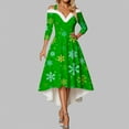 thumbnail image 2 of Women Christmas Outfit Elegant Holiday Party Dress For Festive Dinner Evening Gala Celebration Comfortable Flowy Design Green L, 2 of 5