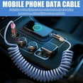 thumbnail image 4 of 4 in 1 Spring Fast Charging Cable, 240W USB-C PD Multi Fast Charging, 1.2m/5ft Coiled Retractable Cable, Blue, 4 of 9