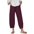 thumbnail image 2 of Tittly Sweatpants Women Lounge Pants Women Women's Pants Casual Summer Cotton Cropped Pants Pants Trousers Womens Pants Barrel Pants Women Purple XXL, 2 of 4