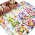 thumbnail image 2 of Watercolor Floral Gnomes 5'x7' Area Rug, Spring Flowers Butterflies Grid Washable Non-Slip Soft Rugs, Low-Pile Large Carpet for Living Room Bedroom Dining Room, Non-Shedding Accent Rug, 2 of 9
