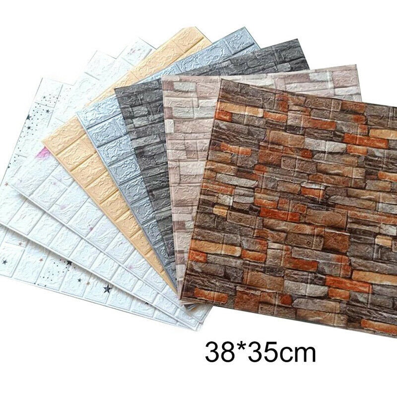 White 3D Tile Brick Wall Sticker Wallpaper Self-adhesive COS UK Panel Waterproof