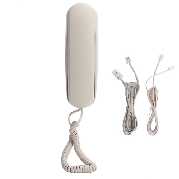 Mini teléfono fijo de escritorio, teléfono clásico montado en la pared para familia y oficina