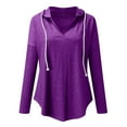thumbnail image 2 of Ketyyh-chn99 Women's Tops Long Sleeve V Neck Shirts Casual Tunic Tops Blouse Purple,XL, 2 of 4
